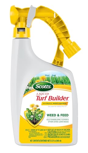 Scotts Liquid Turf Builder with Plus 2 Weed Control, Liquid Weed Killer and Fertilizer, 32 fl. oz.