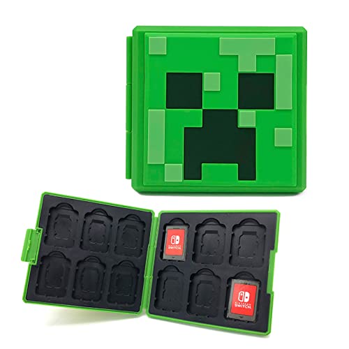 doepeBAE Game Card Case for Nintendo Switch,Portable Game Card Holder,Hard Shell Game Card Storage Case,Large Capacity Switch Game Card Organizer with 12 Card Slots (M Green)