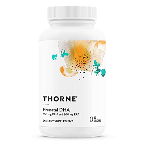 THORNE Prenatal DHA - 650 mg DHA and 200 mg of EPA - Supports Baby’s Brain and Nervous System Development from Pregnancy to Nursing - 60 Capsules