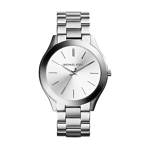 Michael Kors Slim Runway Three-Hand Silver-Tone Stainless Steel Women's Watch (Model: MK3178)