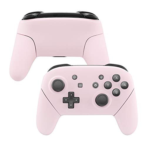 eXtremeRate Cherry Blossoms Pink Faceplate Backplate Handles for Nintendo Switch Pro Controller, DIY Replacement Hand Grip Housing Shell Cover for Nintendo Switch Pro - Controller NOT Included
