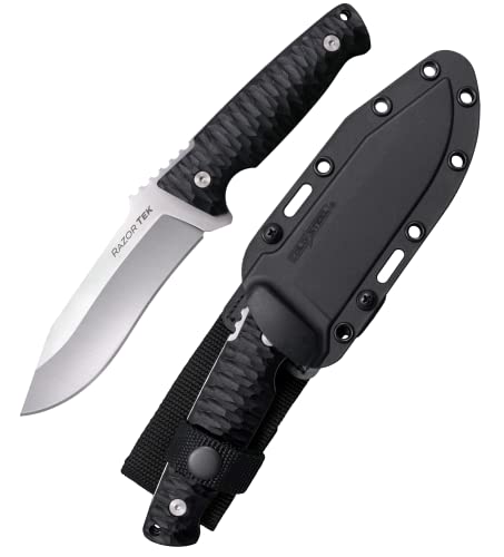 Cold Steel 5' RAZORTEK / 5' Blade / 3MM Thick / 4116SS Steel W/Satin Finish/Black GFN Handle/Secure-EX Sheath