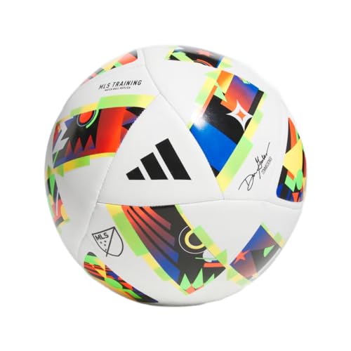 adidas MLS Training Soccer Ball, Black/Gold Metallic/White, 5