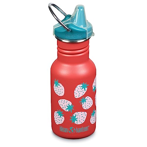 Klean Kanteen Kid Classic Narrow 12oz (w/Sippy Cap) Coral Strawberries