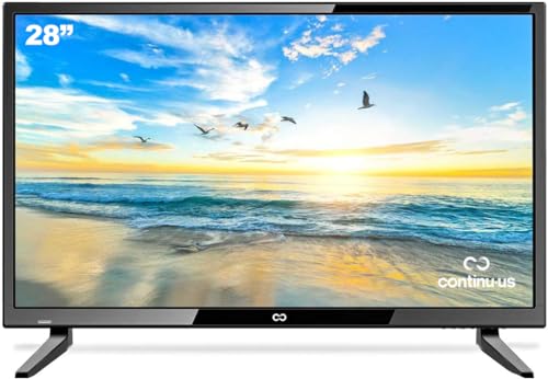continuus 28-inch TV | CT-2870, 720p Small Non-Smart TV, High Definition LED with HDMI, USB, VGA, & Headphone - Compatible with Amazon Fire, Apple TV & ROKU Stick | 2024 Model