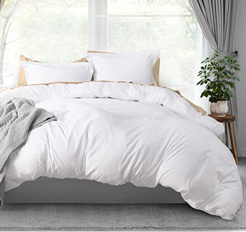 Utopia Bedding Duvet Cover Full Size Set with 2 Pillow Shams, 3 Pieces Comforter Cover with Zipper Closure, Ultra Soft Brushed Microfiber, 80 X 90 Inches (Full, White)