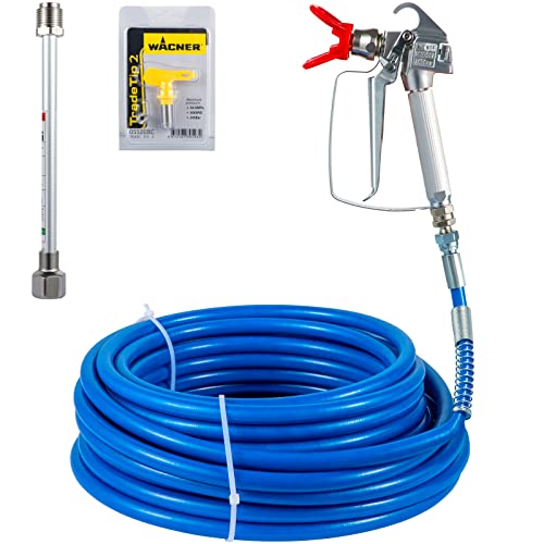 VEVOR Airless Paint Spray Hose Kit, 50ft 3600psi High-Pressure Fiber Tube with 8' Extension Rod Pole, Including 517 Tip and Tip Guard, 1/4' Swivel Joint for Homes Buildings Decks or Fences