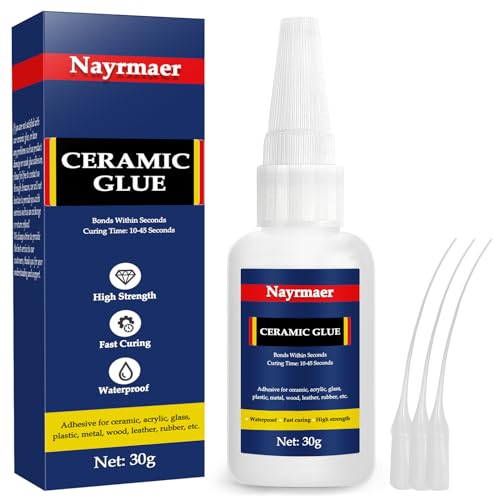 Ceramic Glue, 30g Glue for Porcelain and Pottery Repair, Instant Strong Glue for Pottery, Porcelain, Glass, Plastic, Metal, Rubber and DIY Craft (1)