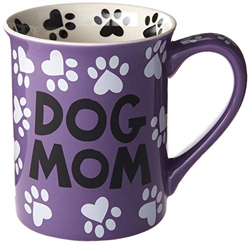 Enesco Our Name is Mud “Dog Mom, 16 oz. Stoneware Mug, 1 Count (Pack of 1), Multi Color