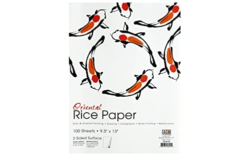 Art Advantage Rice Paper 9' x 12' - 100 Sheets - Rice Paper Sheets, Chinese Calligraphy Paper, Rice Paper for Crafts, Japanese Paper, Decoupage Paper