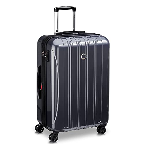 DELSEY Paris Helium Aero Hardside Expandable Luggage with Spinner Wheels, Titanium, Checked-Medium 25 Inch