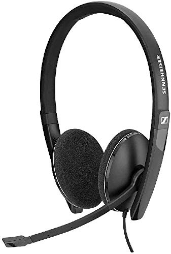 Sennheiser PC 3.2 Chat - Lightweight Stereo Headset With Adjustable Noise-Cancelling Microphone - for Internet Telephony and E-Learners - PC Connectivity- Great for Gaming, Work, & Study,Black