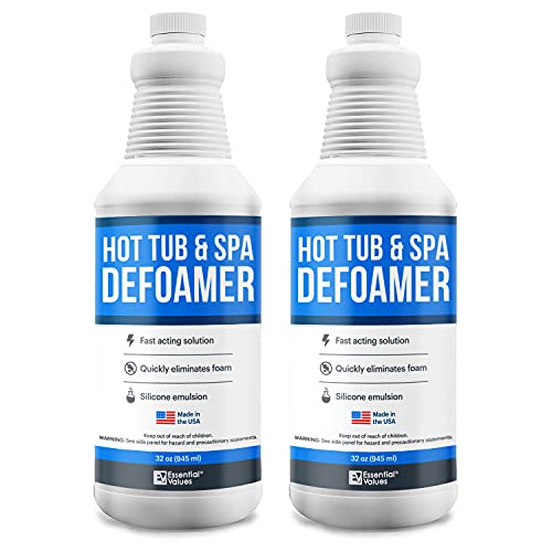 Hot Tub Foam Eliminator, 2 Pack Pool & Spa Defoamer (32oz/ Bottles) – Eliminate Foam Without Harsh Hot Tub Chemicals, Eco-Friendly & Safe w/Silicone Anti Foam. Get Foam Down and Enjoy Leisure Time