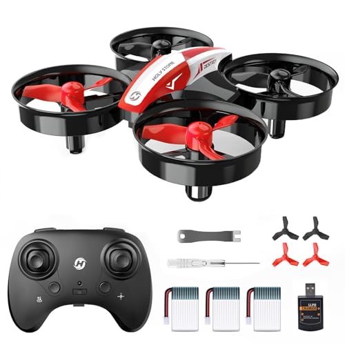 Holy Stone Mini Drone for Kids and Beginners RC Nano Quadcopter Indoor Small Helicopter Plane with Auto Hovering, 3D Flips, Headless Mode and 3 Batteries, Great Gift Toy for Boys and Girls, Red