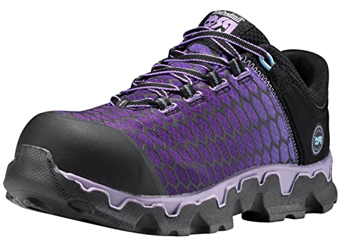 Timberland PRO Women's Powertrain Sport Alloy Toe SD+ Industrial Athletic Work Shoe, Black/Purple, 7