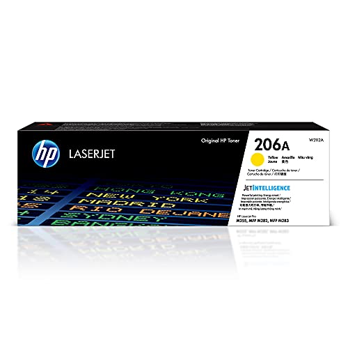 HP 206A Yellow Toner Cartridge | Works with HP Color LaserJet Pro M255, HP Color LaserJet Pro MFP M282, M283 Series | W2112A