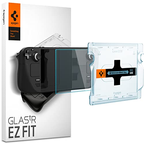 Spigen Tempered Glass Screen Protector [GlasTR EZ Fit] Designed for Steam Deck OLED (2023) / Steam Deck [9H Hardness]