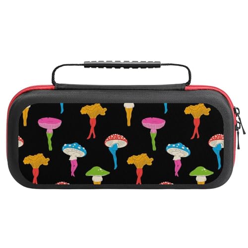 PUYWTIY Portable Carry Case Compatible with Nintendo Switch, Cute Mushrooms Ladies Funny Mushroom Butt Shockproof Game Carrying Bag Travel Protection Case for Console & Accessories