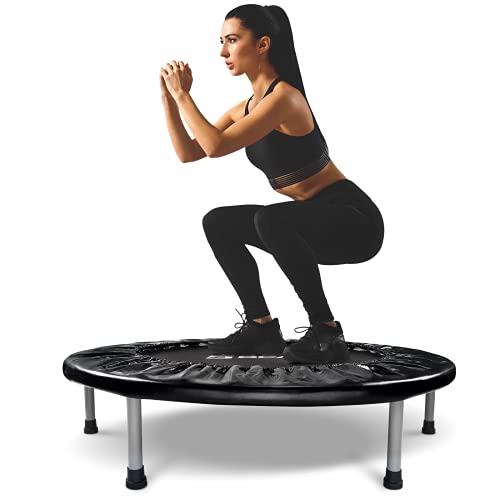 BCAN 38' Foldable Mini Trampoline, Max Load 300lbs, Fitness Rebounder with Safety Pad,Stable & Quiet Exercise Rebounder for Kids Adults Indoor/Garden Workout