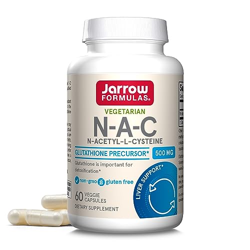 Jarrow Formulas N-A-C 500 mg - Antioxidant Amino Acid Supplement Supports Cellular Health & Liver Function - Precursor to Glutathione - Up to 60 Servings (Veggie Caps)