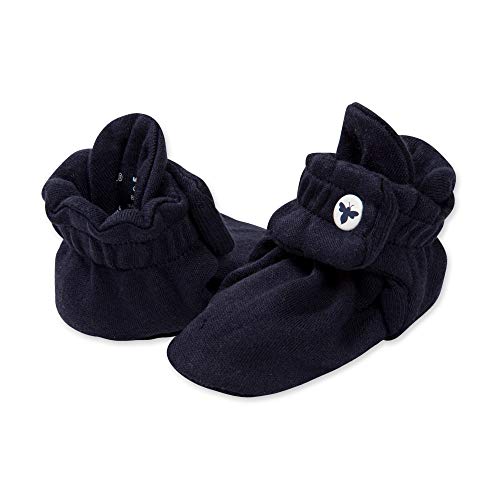 Burt's Bees Baby baby boys Booties, Organic Cotton Adjustable Infant Shoes Slipper Sock, Navy Blue, 0 Months-3 Months Infant US
