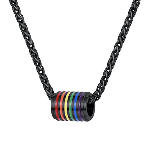 PROSTEEL Bisexual Rainbow Necklace Gay Pride Necklace Stuff For Men Women Lgbt Gifts Jewelry