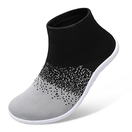 SKASO Sock Shoes for Women Barefoot Minimalist Shoes Comfortable Non slip Lightweight for Running Gym Swimming Grey Dot Women Size 7-8