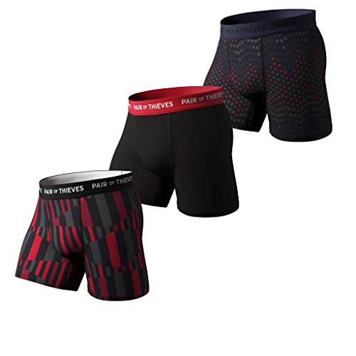Pair of Thieves Super Fit Men’s Pattern Boxer Briefs, 3 Pack Underwear, AMZ Exclusive