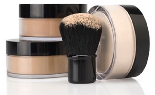4Pc Full Size Kit with Mineral Foundation, Concealer, Finishing Powder & Kabuki Brush, Long-lasting Makeup Powder for All Skin Types with SPF 18, Free from Parabens, Talc & Other Irritants