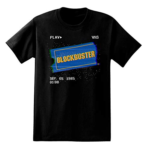 Blockbuster Mens Video Store Shirt Video Vintage Tee (Black, X-Large)