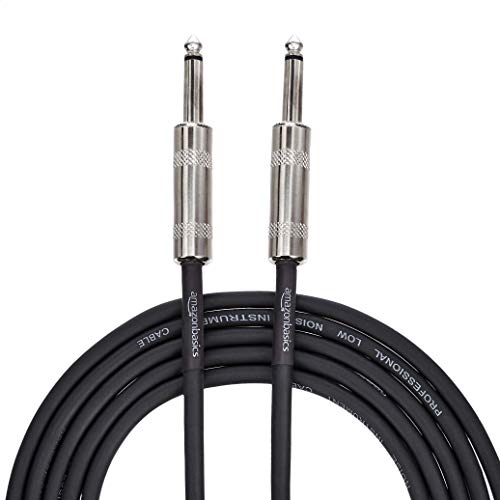 Amazon Basics TS 1/4 Inch Straight Instrument Cable for Electric Guitar/Bass and Keyboard, 10 Foot, Black