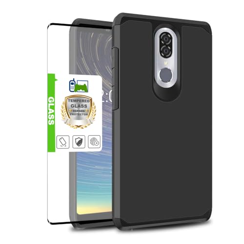 Telegaming for Coolpad Legacy Phone Case, with Tempered Glass Screen Protector, Slim Hybrid Armor Cover, Dual Layer Shockproof Shock Absorption for Coolpad Alchemy - Black