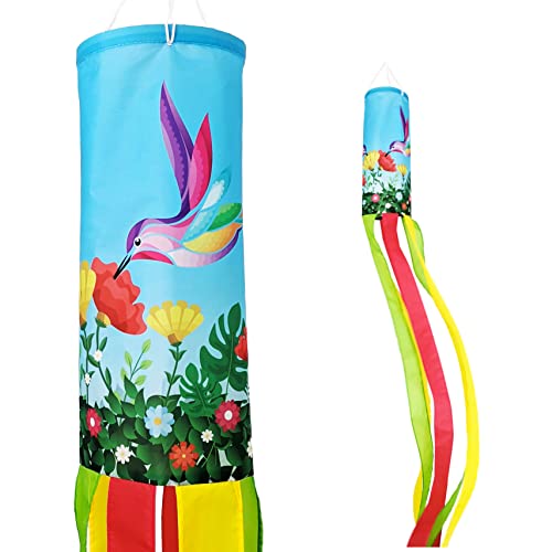 Madrona Brands Hummingbird Windsock | Durable Outdoor Hanging Decoration | Yard, Garden, Patio, Home and More | 60-Inch