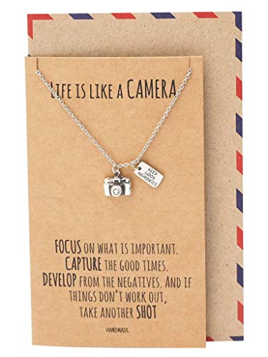 quan jewelry Cute Vintage Camera Miniature Jewelry for Women, Photography Gifts (Silver Tone)