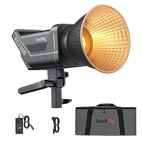 SmallRig RC 220B 220W Bi-Color LED Video Light 2700K-6500K 84500 Lux@3.3ft Continuous Lighting CRI 95+ TLCI 96+ w/Bowens Mount, Manual and App Control Remotely Professional Studio Spotlight-3473