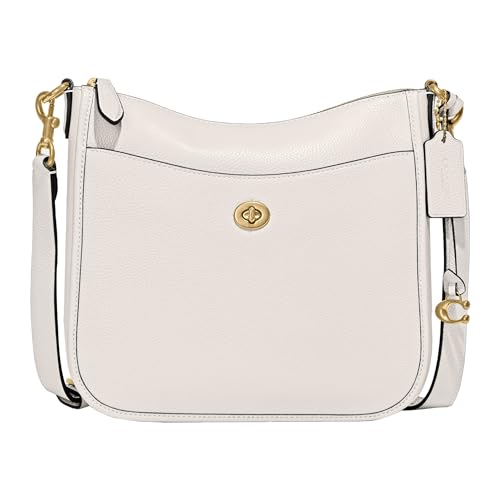 COACH Polished Pebble Leather Chaise Crossbody, Chalk, One Size