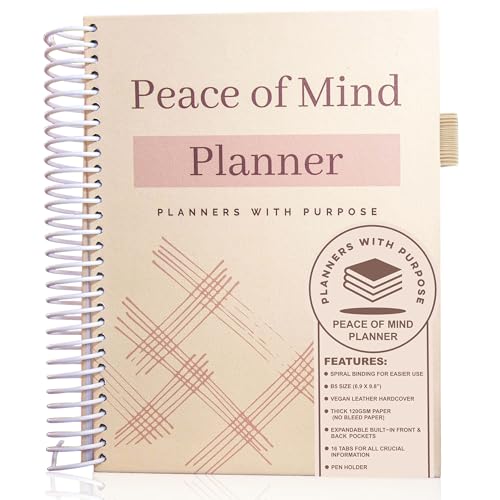 Planners with Purpose End of Life Planner - Guided Final Arrangements When I'm Gone Workbook Organizer Notebook for Beneficiary Info, Will Preparation, Last Wishes, Funeral Planning - Peace of Mind B5