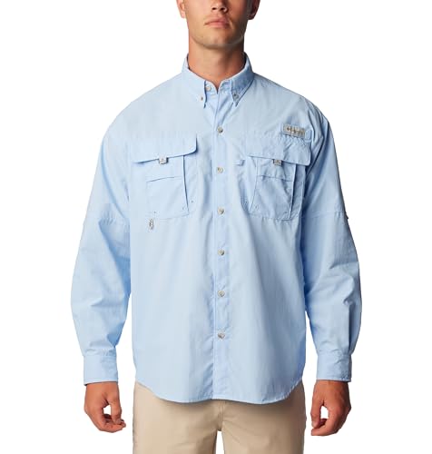 Columbia Men’s PFG Bahama II Long Sleeve Shirt, Sail, Large