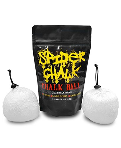 Spider Chalk 6oz. Refillable Chalk Sock Ball (2-Pack, 3oz Each) - Lab-Grade Magnesium Carbonate Powder - No Mess Bag, 2 Pocket-Sized Pouches for Powerlifting, Weightlifting, Rock Climbing.