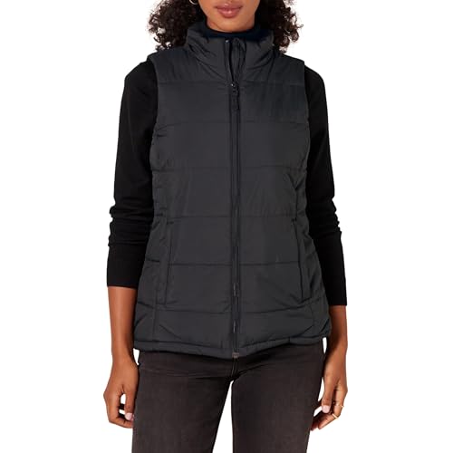 Amazon Essentials Women's Mid-Weight Puffer Vest, Black, Medium