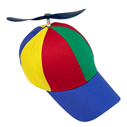 Framendino, Rainbow Propeller Hat Adult with Propeller on Top Baseball Cap for Women Men Blue
