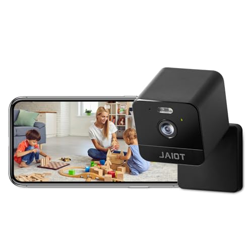 JAIOT Security Camera Indoor, Home Security Camera Indoor 1080P, WiFi Cameras Wired for Pet/Baby/Nanny with Phone App, Color Night Vision, Motion Detection,2-Way Audio, Work w/Alexa (2.4Ghz only)