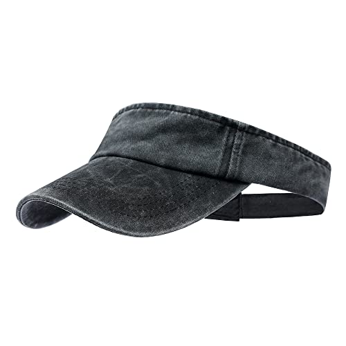 ANDICEQY Sport Sun Visor Hats Adjustable Empty Top Baseball Cap Cotton Ball Caps for Women and Men (Black)