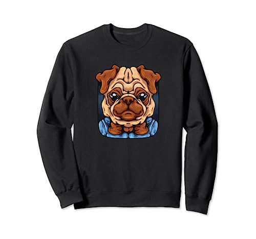 Pug with a Bow Tie Cutest Pet Domestic Dog Animal Kingdom Sweatshirt