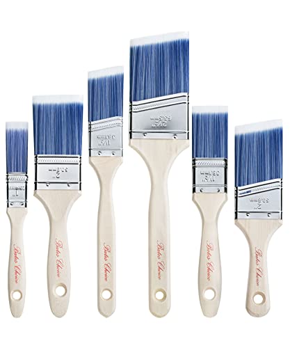 Bates- Paint Brushes, 6 Pack, Treated Wood Handle, Paint Brushes for Walls, Stain Brush, Wall Paint Brushes, Paint Brush, Furniture Paint Brush, Paint Brushes for Painting Walls, Painting Brush