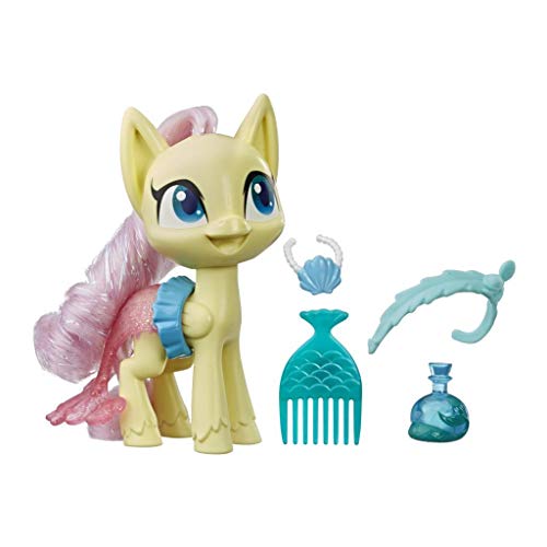 My Little Pony Fluttershy Potion Dress Up Figure - 5-Inch Yellow Pony Toy with Dress-Up Fashion Accessories, Brushable Hair and Comb