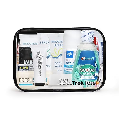 TrekTote 20-Piece Travel Toiletry Convenience Kit - Personal Care Travel Hygiene Essentials Bag with Unisex Toiletries. TSA-Approved Travel Size Kit for Men and Women with Essential Toiletries