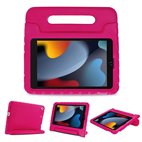 ProCase Kids Case for iPad 9th Generation/iPad 8/iPad 7, iPad 10.2 Case 2021 2020 2019/iPad Air 10.5/iPad Pro 10.5 Kids Case, Shockproof Lightweight Case with Convertible Handle Stand-Pink