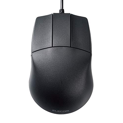 ELECOM -Japan Brand- Wired Connection, Basic 3D-CAD Mouse, No Scroll Wheel, 3 Button Computer Mouse with Smooth Optical Tracking, Blue LED, 600/1200 DPI, for Windows/Mac (M-CAD01UBBK)