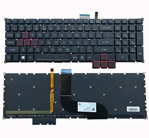 New US Black English Backlit Laptop Keyboard (Without palmrest) Replacement for Acer Predator G9-591 G9-591R G9-592 G9-593 G9-792 G9-793 G5-793 G9-791 G9-791-735A G9-791-79Y3 Light Backlight